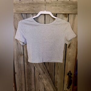 SHEIN Light Gray Crop Top